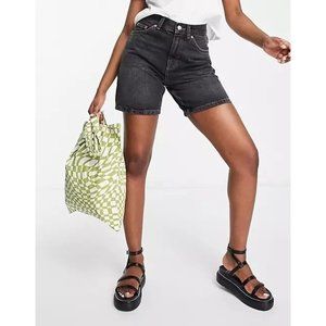 Topshop Tall ultimate Editor Short Washed Black Size-2 NWT
